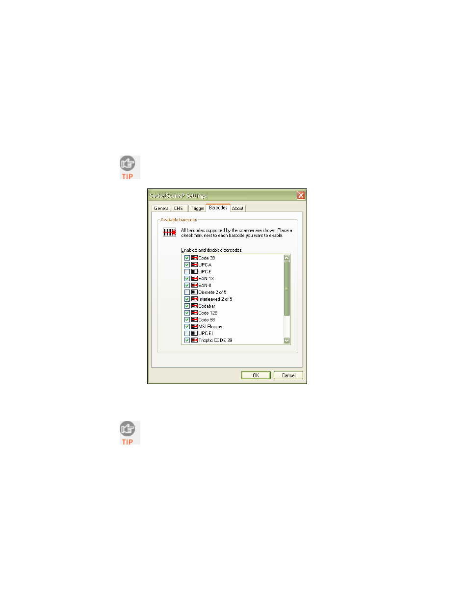 Optional: assign a remote trigger button, Optional: select symbologies 46, Optional: select symbologies | Socket Mobile Series 9 User Manual | Page 46 / 68
