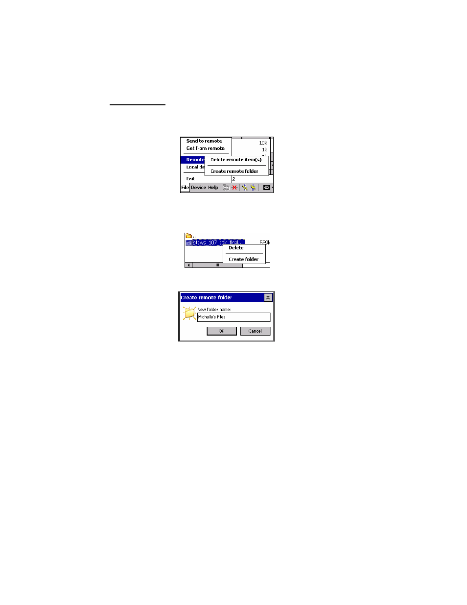 Create a folder | Socket Mobile SDIO User Manual | Page 59 / 89