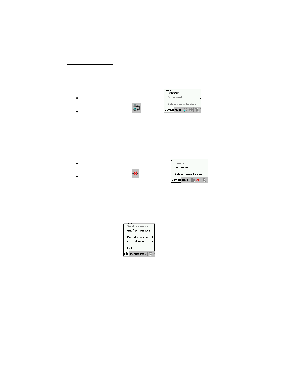 Connect/disconnect, Exit bluetooth file explorer | Socket Mobile SDIO User Manual | Page 61 / 89