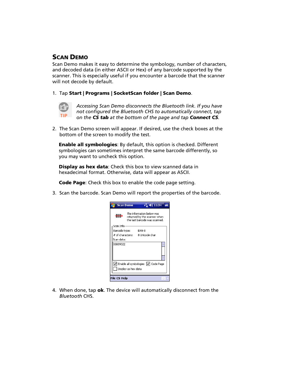 Scan demo | Socket Mobile Bluetooth iPAQ User Manual | Page 65 / 114