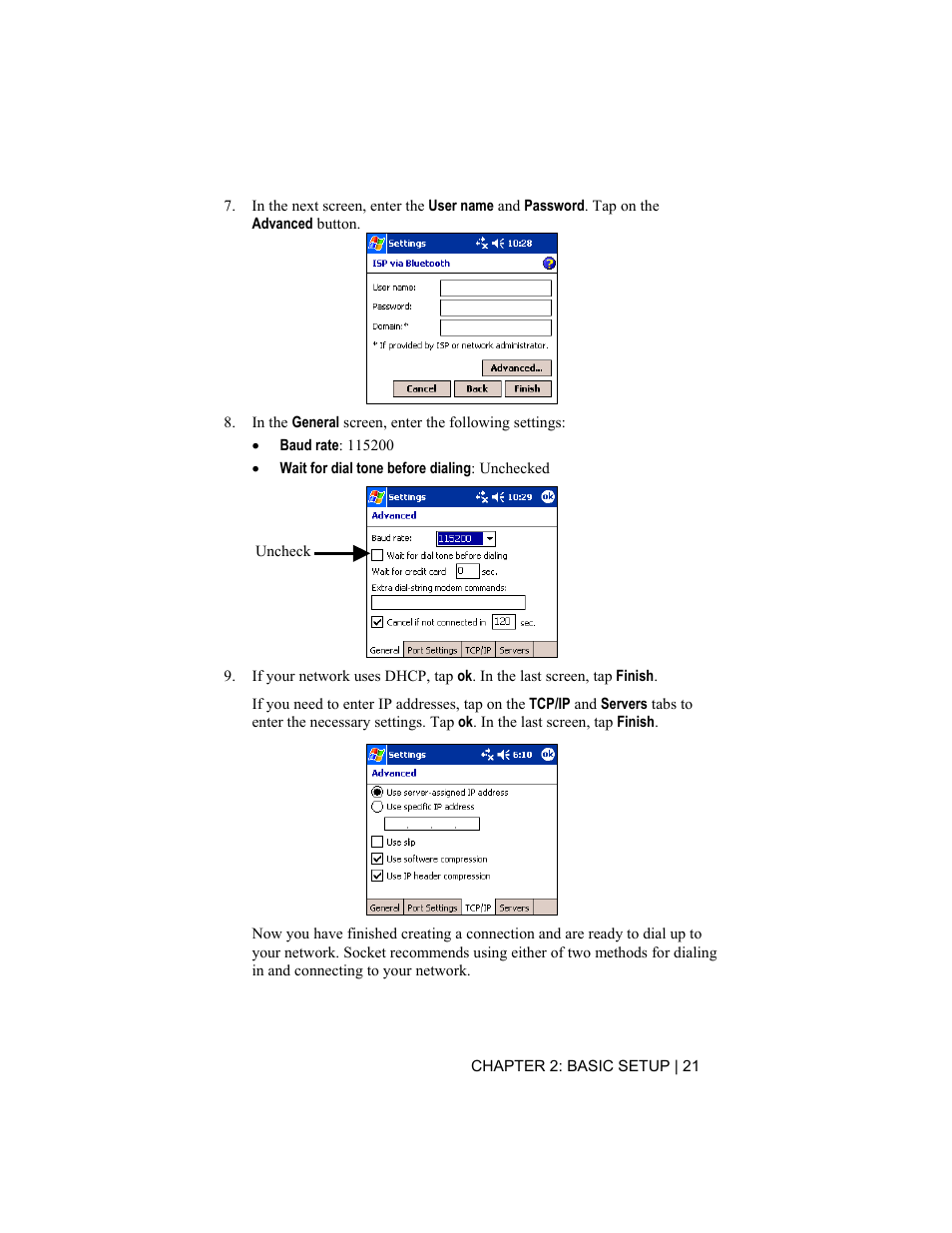 Socket Mobile CompactFlash/SDIO Connection Kit with Bluetooth Wireless Technology User Manual | Page 21 / 91