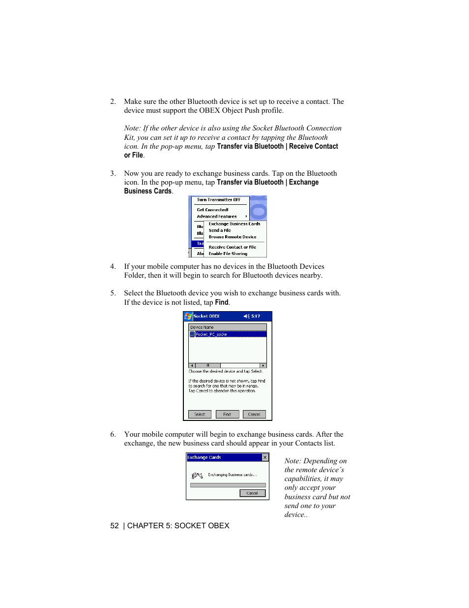 Socket Mobile CompactFlash/SDIO Connection Kit with Bluetooth Wireless Technology User Manual | Page 52 / 91