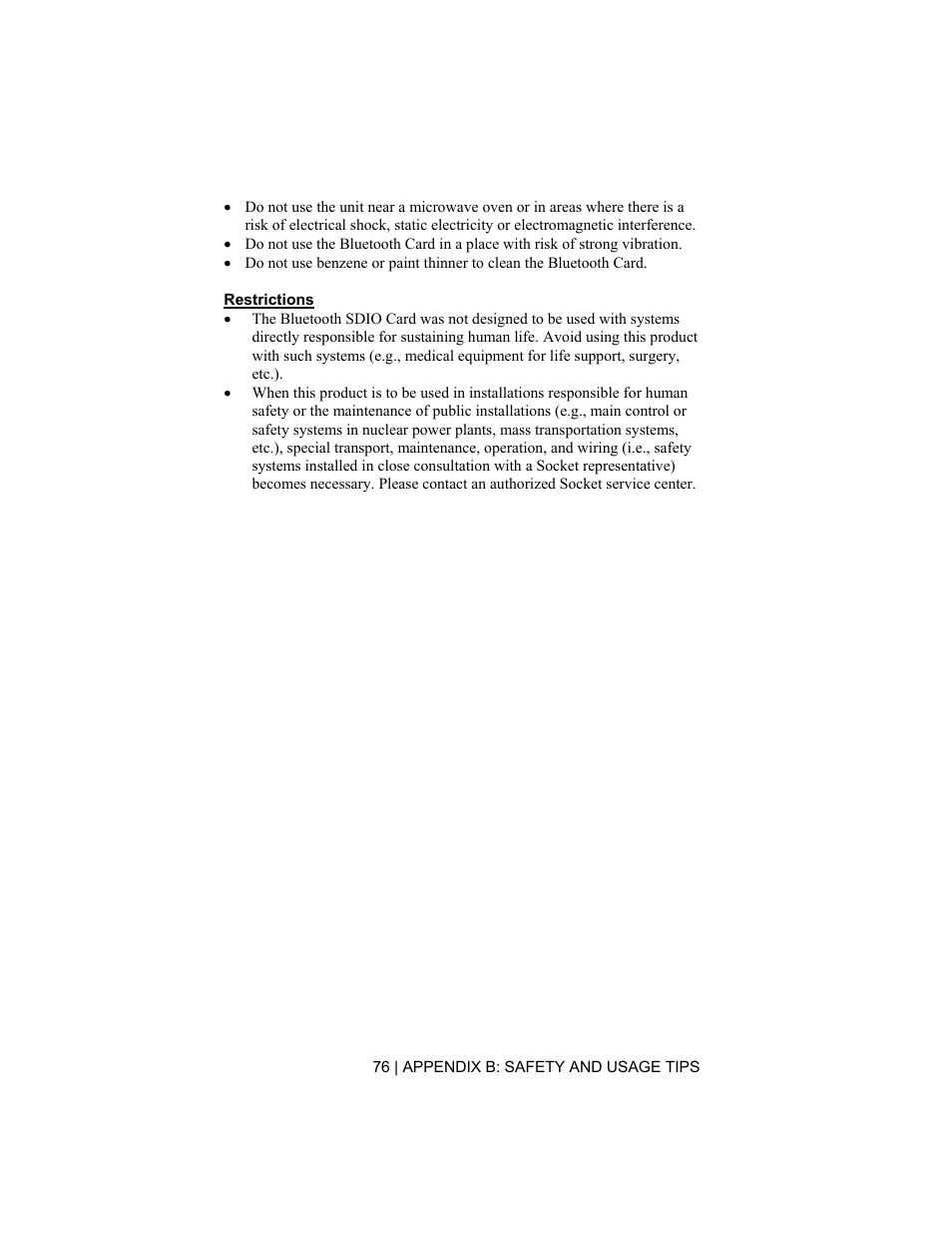 Appendix c automatic phone connections | Socket Mobile CompactFlash/SDIO Connection Kit with Bluetooth Wireless Technology User Manual | Page 76 / 91