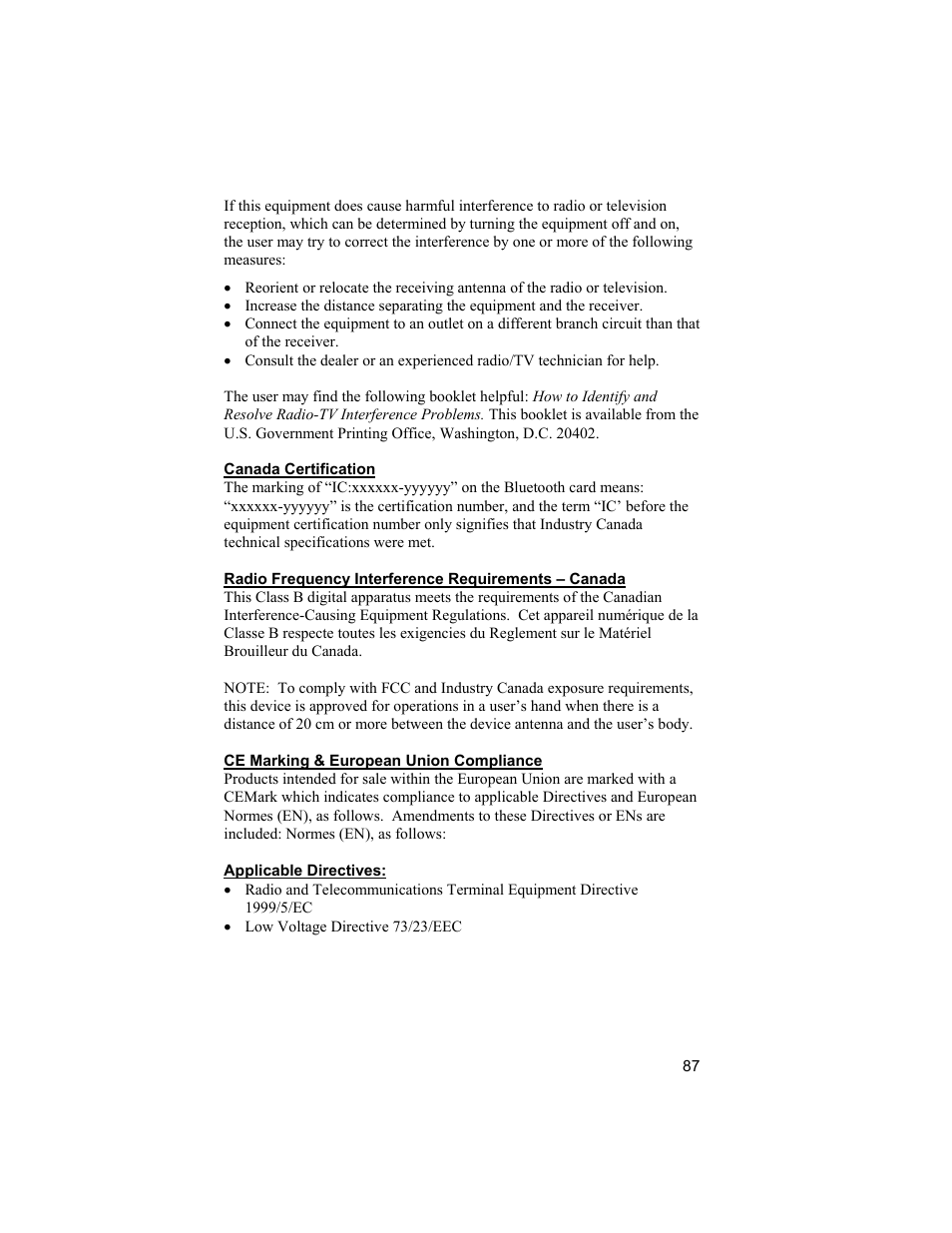 Socket Mobile CompactFlash/SDIO Connection Kit with Bluetooth Wireless Technology User Manual | Page 87 / 91