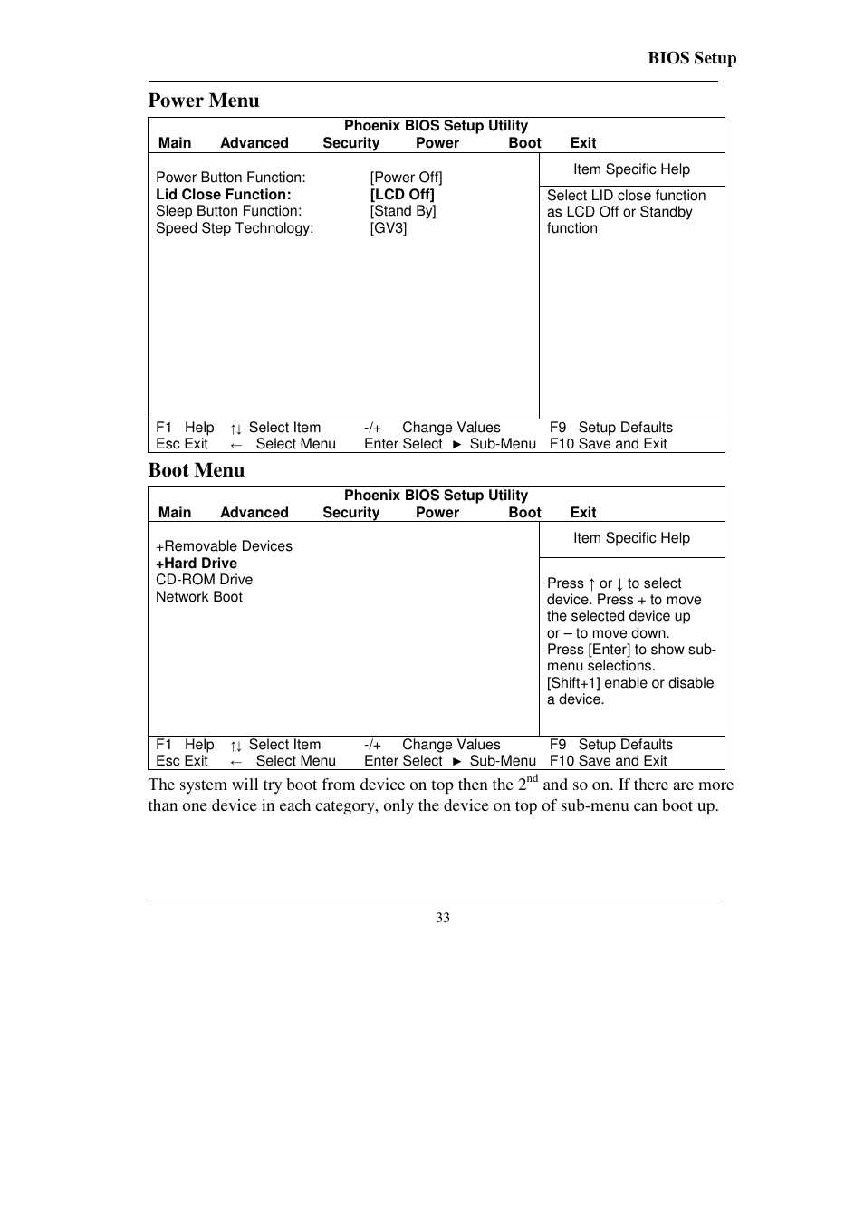 Power menu, Boot menu | Socket Mobile RT786 RT786EX User Manual | Page 41 / 48