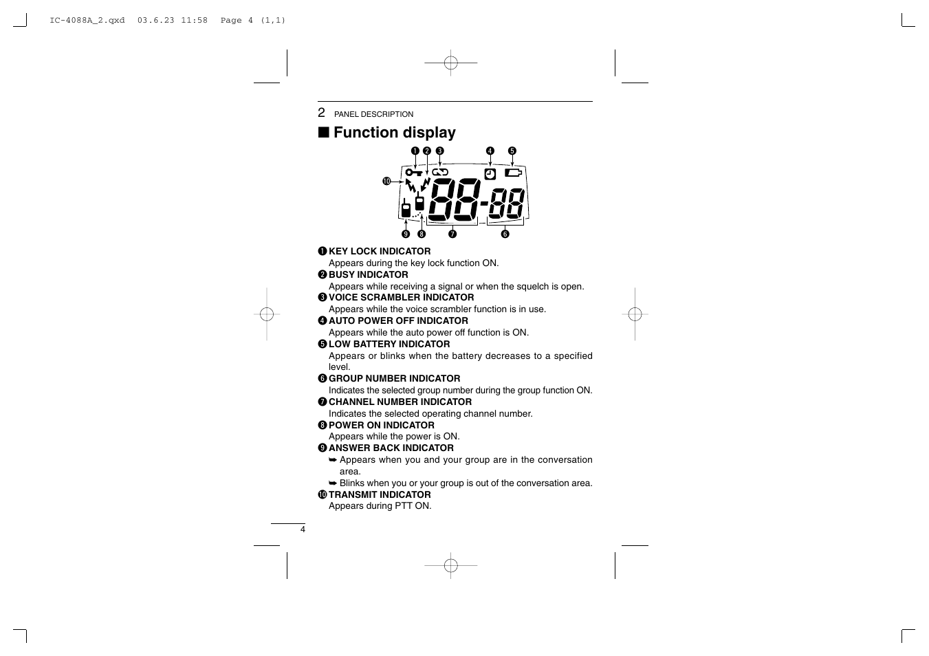 Function display | Socket Mobile IC-4088A User Manual | Page 10 / 32
