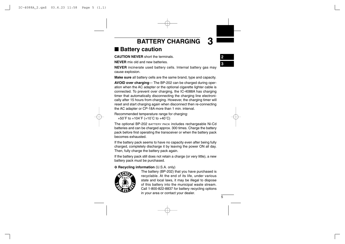 Battery charging, Battery caution | Socket Mobile IC-4088A User Manual | Page 11 / 32
