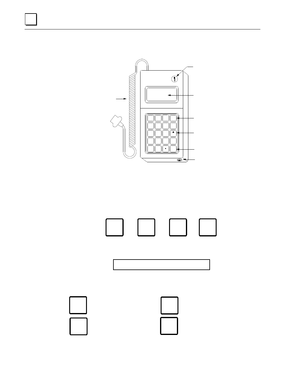 Hand-held monitor description, The hhm keypad, F1 f2 f3 f4 | Menu home clear on | Socket Mobile GFK0121E User Manual | Page 7 / 64