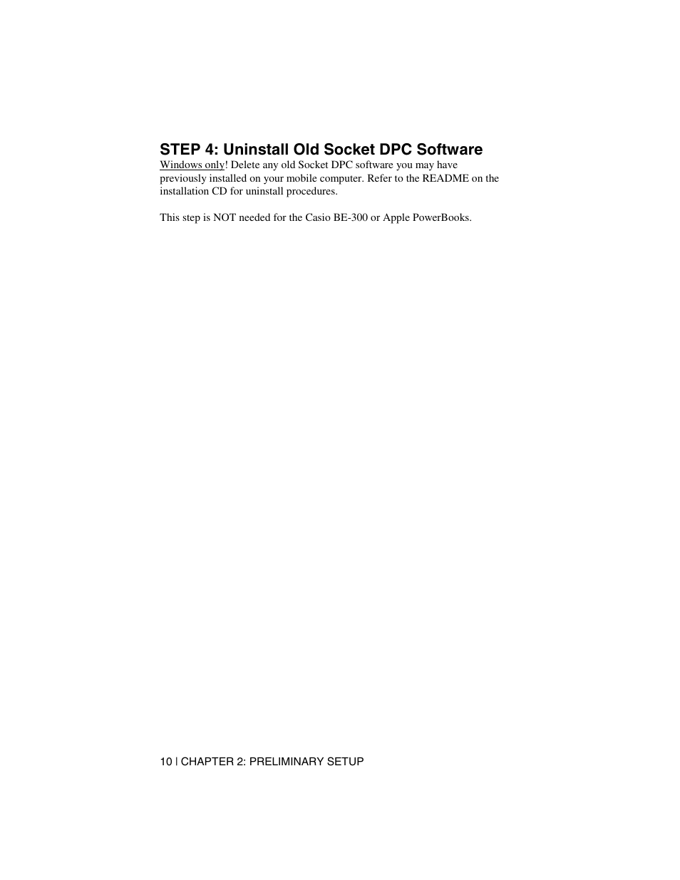 Step 4: uninstall old socket dpc software | Socket Mobile Digital Phone Card for Data-Capable Mobile Phone User Manual | Page 12 / 69