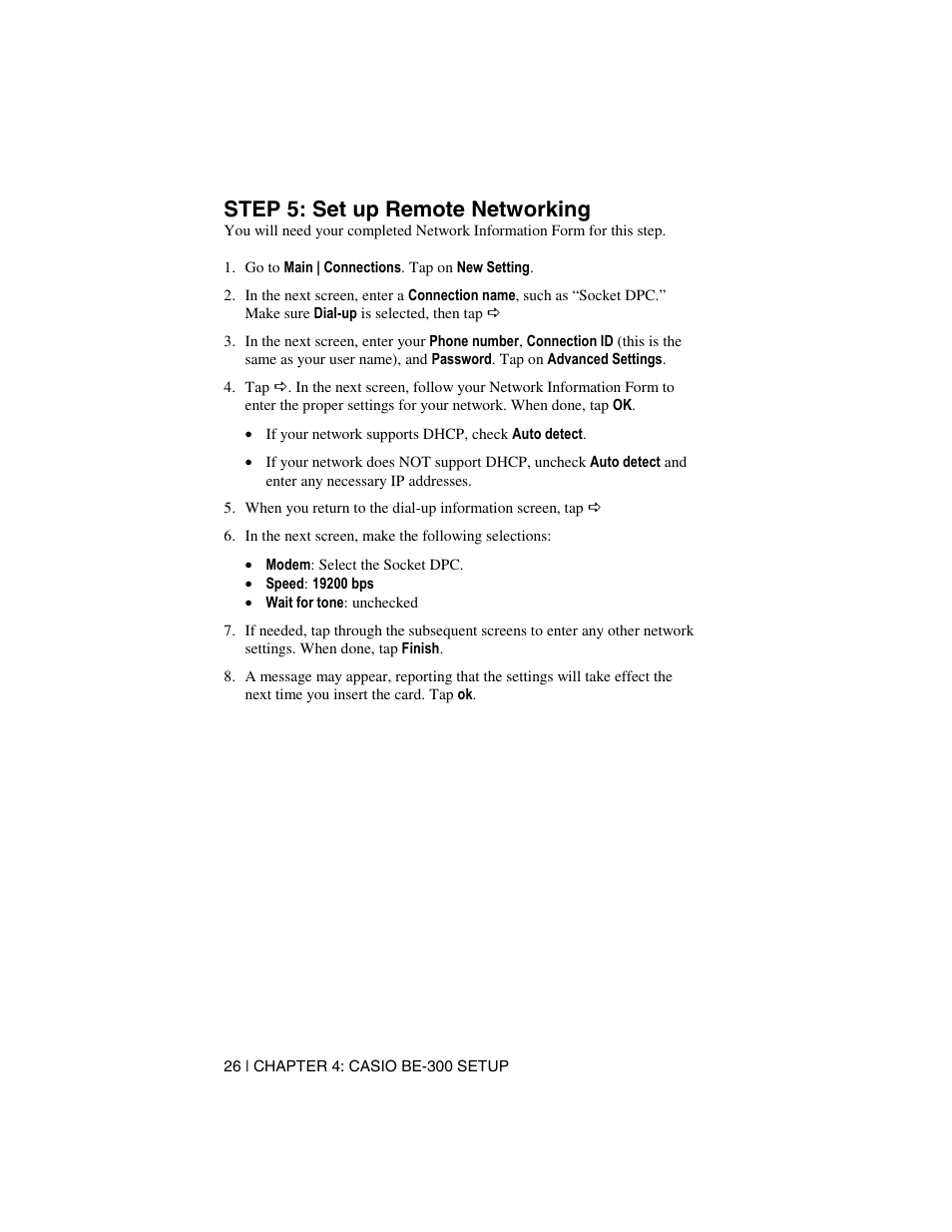 Step 5: set up remote networking | Socket Mobile Digital Phone Card for Data-Capable Mobile Phone User Manual | Page 28 / 69