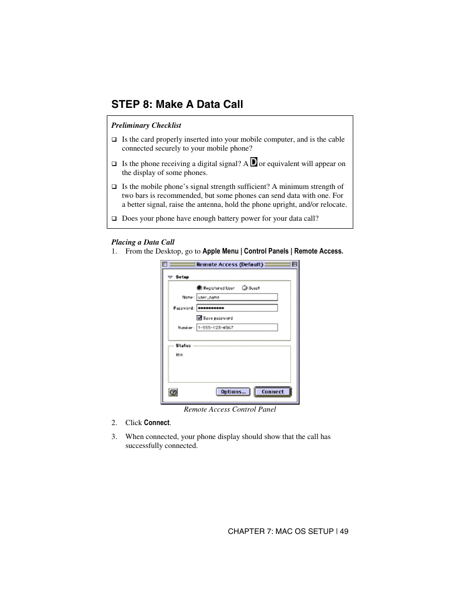 Step 8: make a data call | Socket Mobile Digital Phone Card for Data-Capable Mobile Phone User Manual | Page 51 / 69