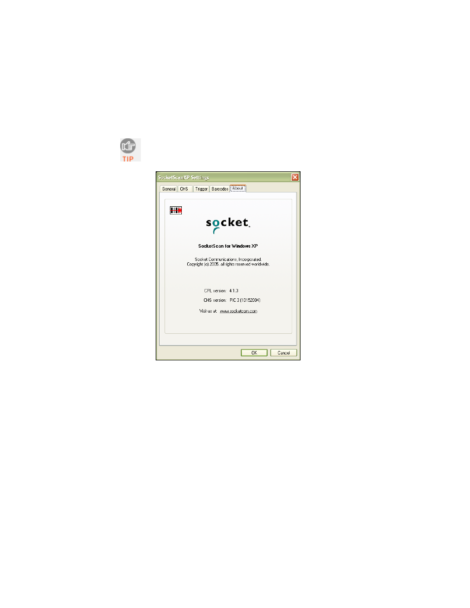 Optional: view version information, Optional: view version information 59 | Socket Mobile 7 User Manual | Page 59 / 78