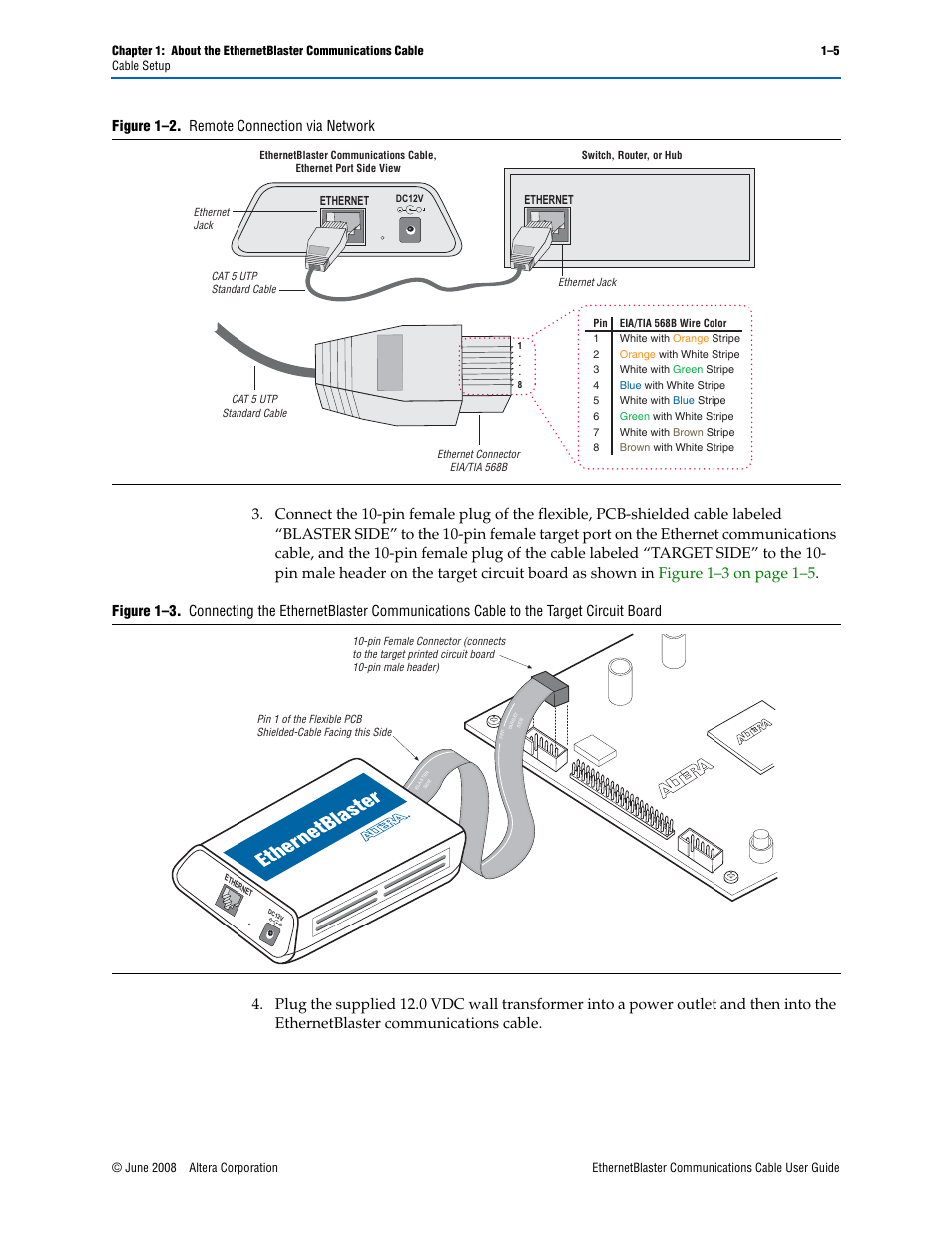 Figure 1–2, Below, Ethernetblaster | Figure 1–2. remote connection via network | Socket Mobile Ethernet Blaster Communications Cable User Manual | Page 13 / 35