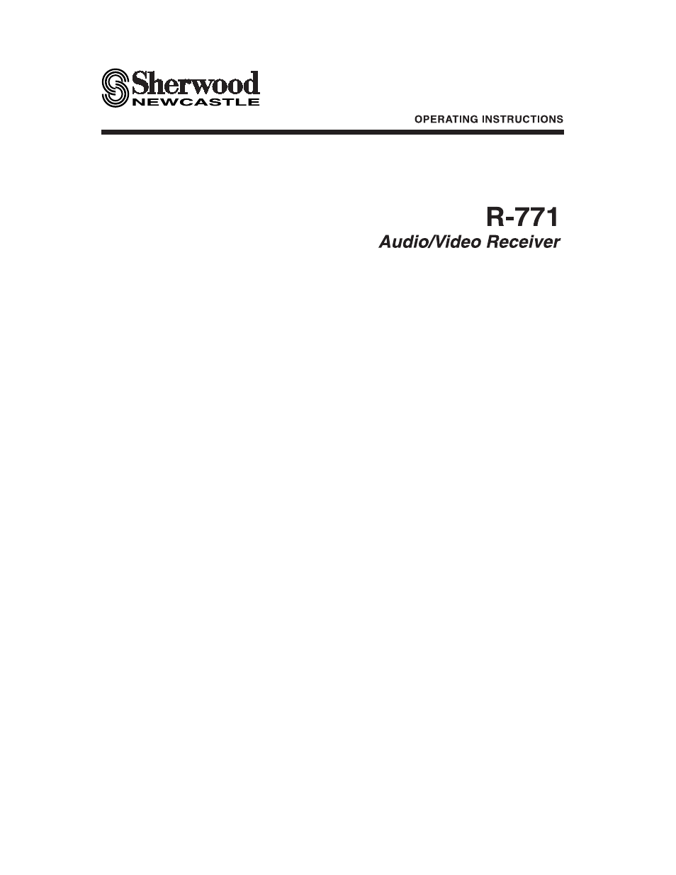 Sherwood R-771 User Manual | Page 2 / 65
