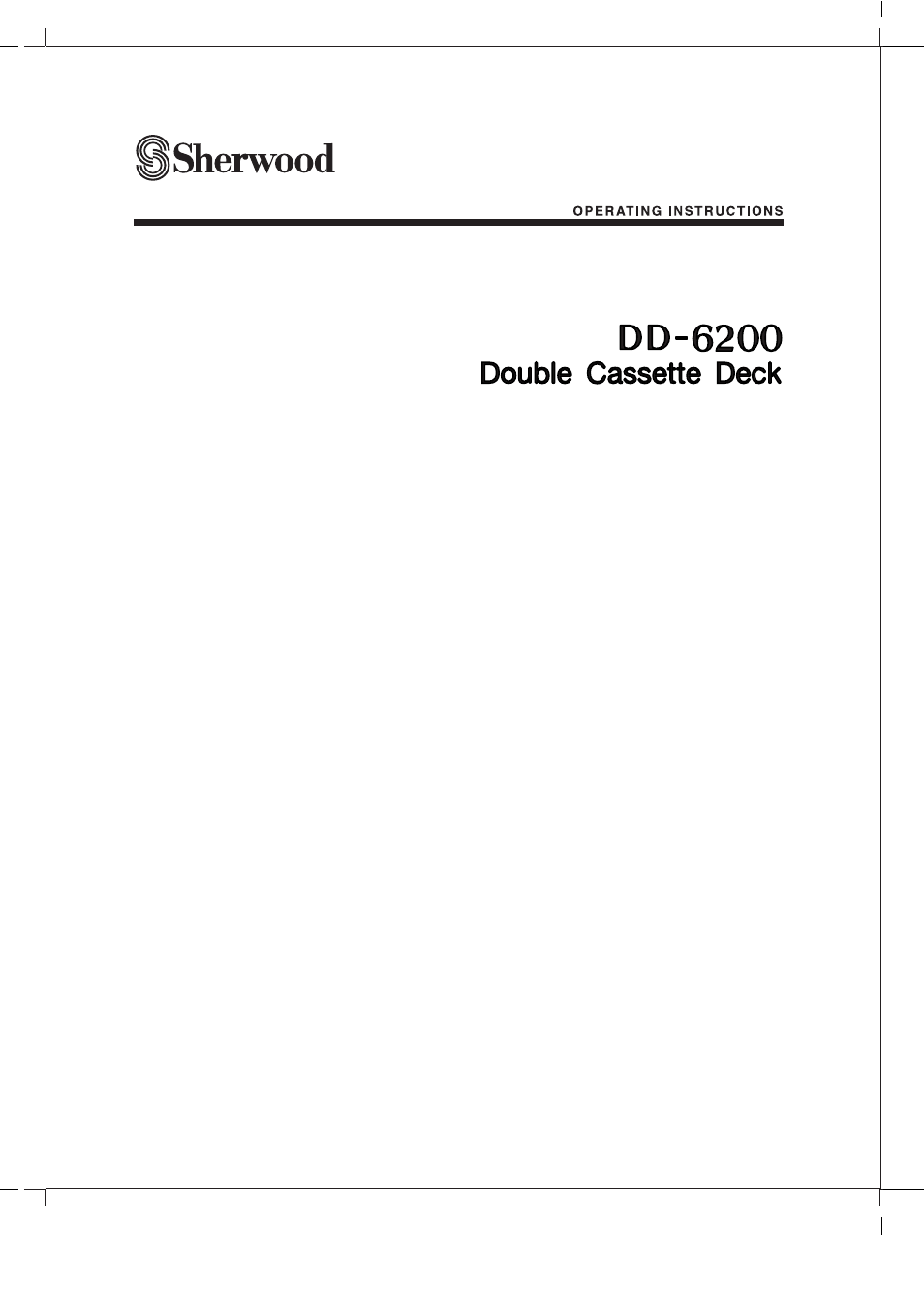 Sherwood DD-6200 User Manual | 18 pages