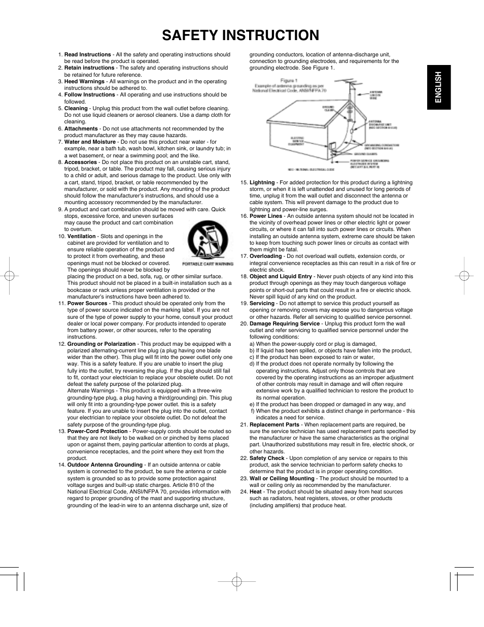 Safety instruction, English | Sherwood ST-670 User Manual | Page 3 / 60