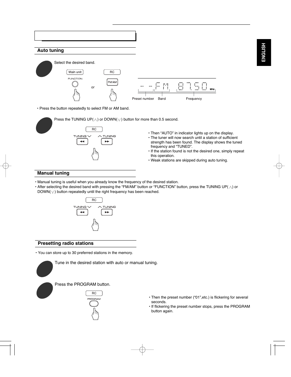 Operation of tuner | Sherwood ST-670 User Manual | Page 43 / 60