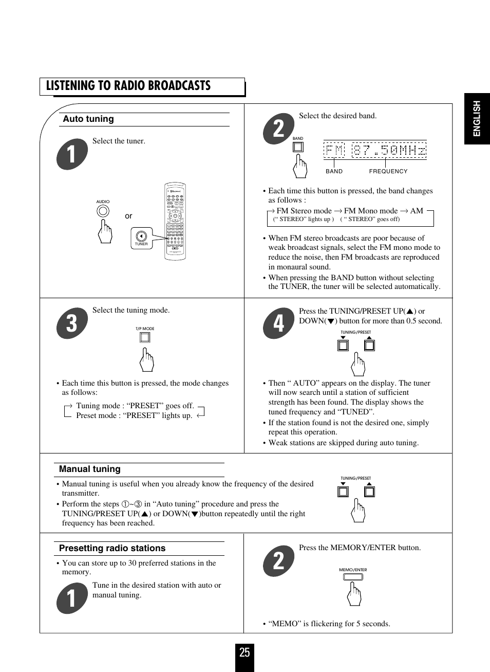 25 listening to radio broadcasts | Sherwood R-863 User Manual | Page 25 / 48