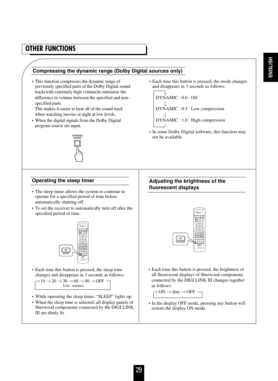 29 other functions | Sherwood R-863 User Manual | Page 29 / 48