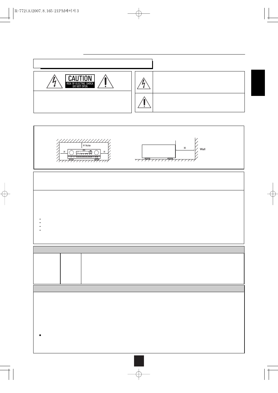 Introduction, Caution warning, Caution attention | Read this before operating your unit | Sherwood R-772 User Manual | Page 3 / 79