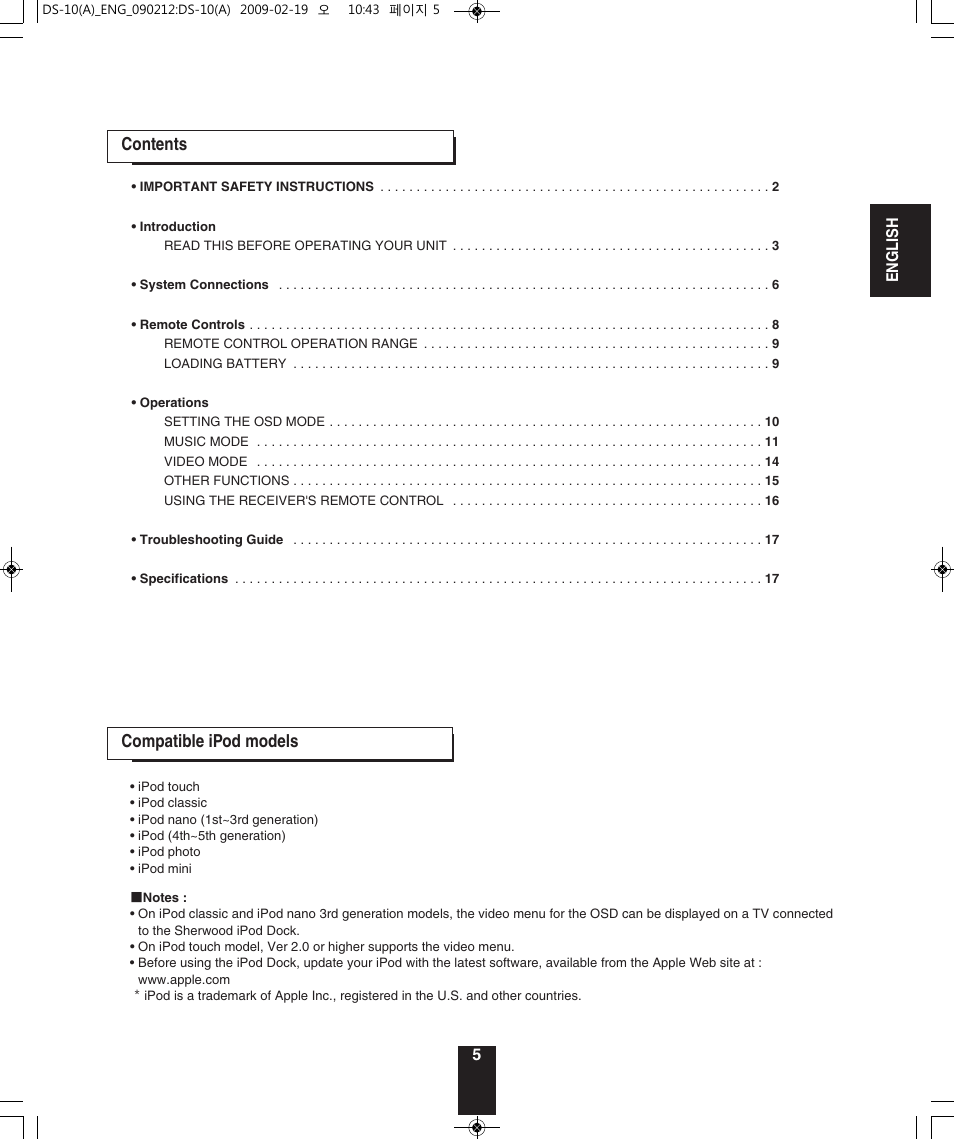 Sherwood DS-10 User Manual | Page 5 / 18