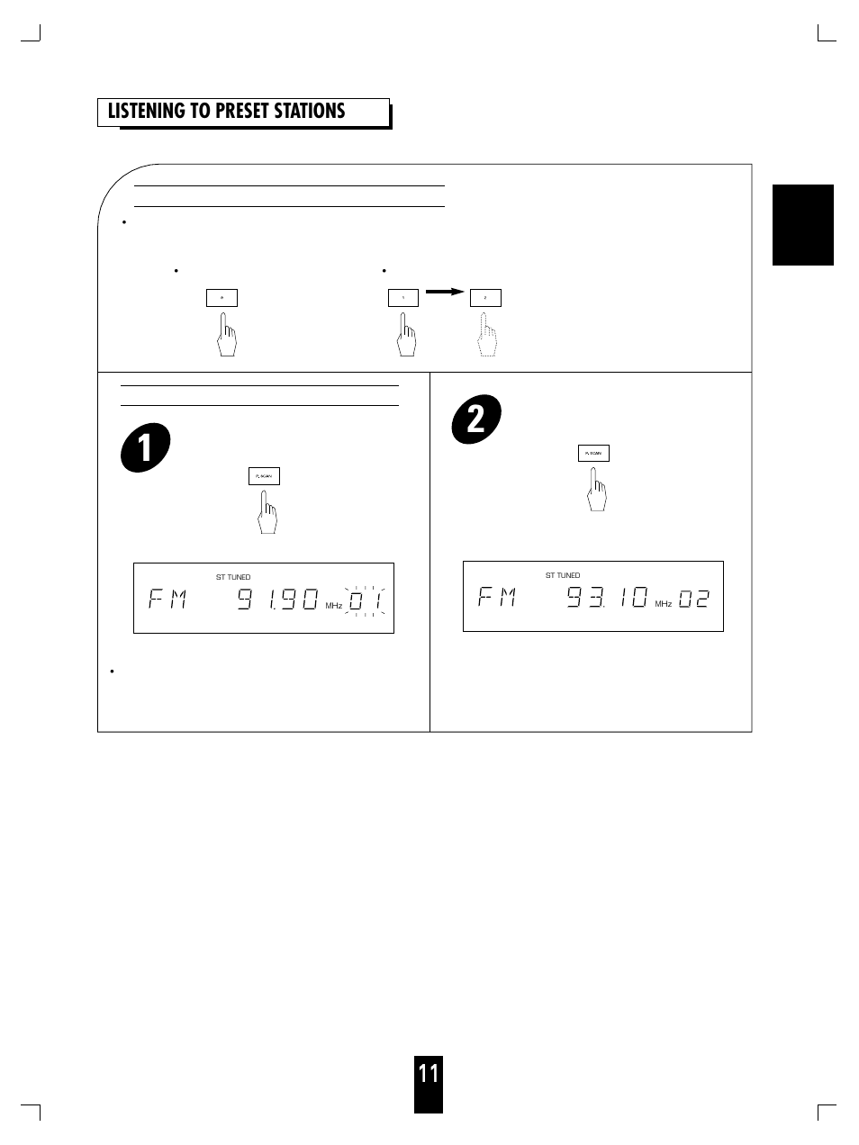 Listening to preset stations | Sherwood TX-5090C User Manual | Page 11 / 17