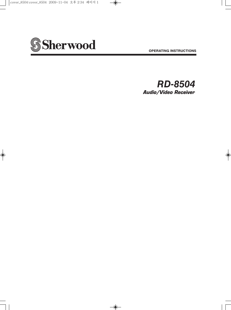 Sherwood RD-8504 User Manual | 71 pages