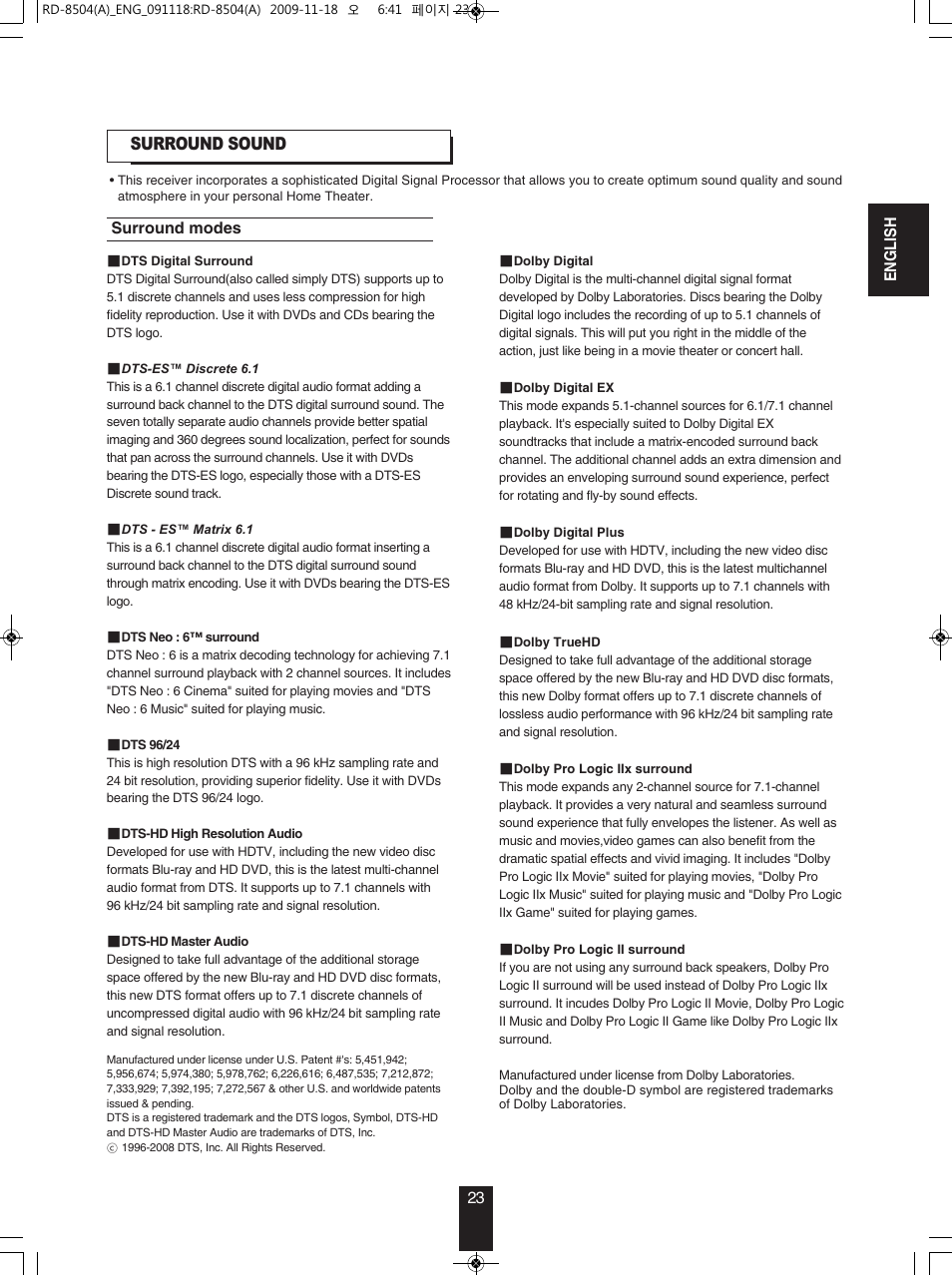 Sherwood RD-8504 User Manual | Page 23 / 71