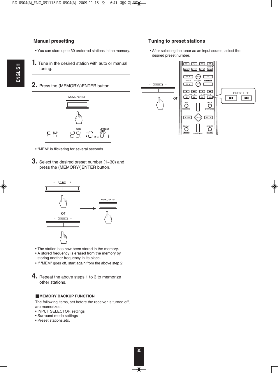 Sherwood RD-8504 User Manual | Page 30 / 71