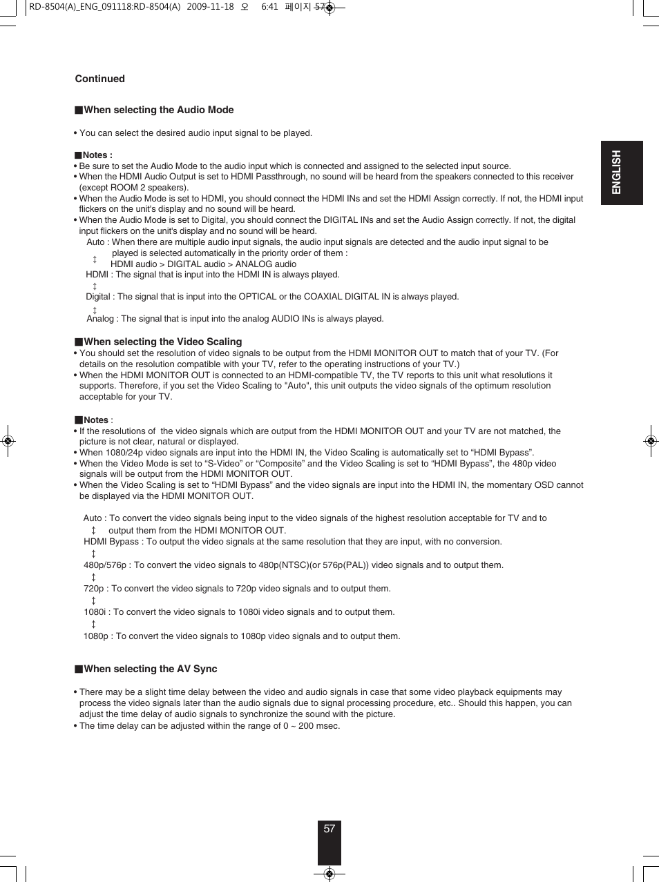Sherwood RD-8504 User Manual | Page 57 / 71