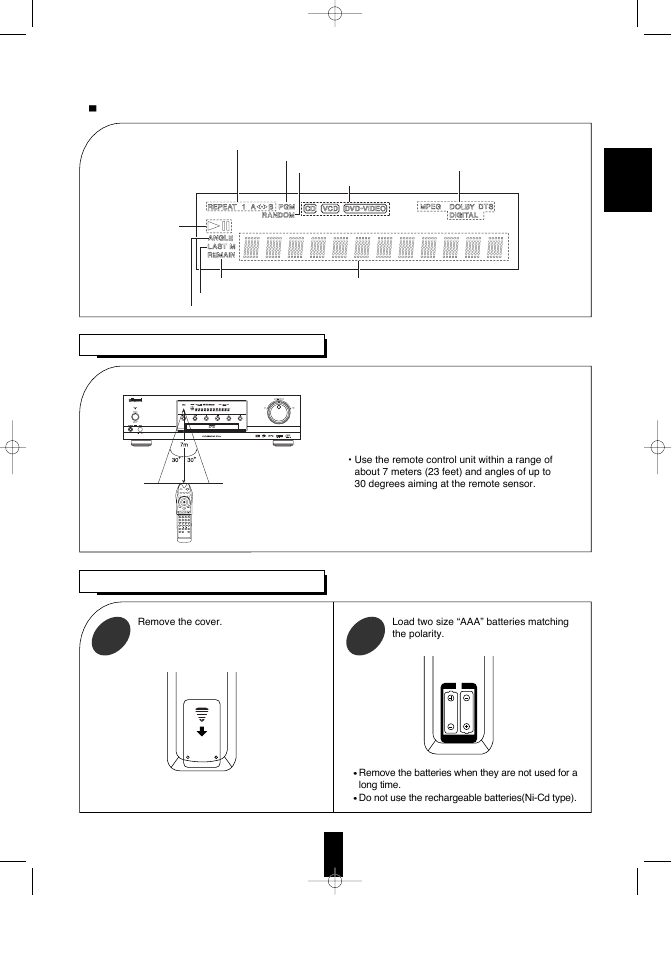 Loading batteries remote control operation | Sherwood V-768 User Manual | Page 10 / 44