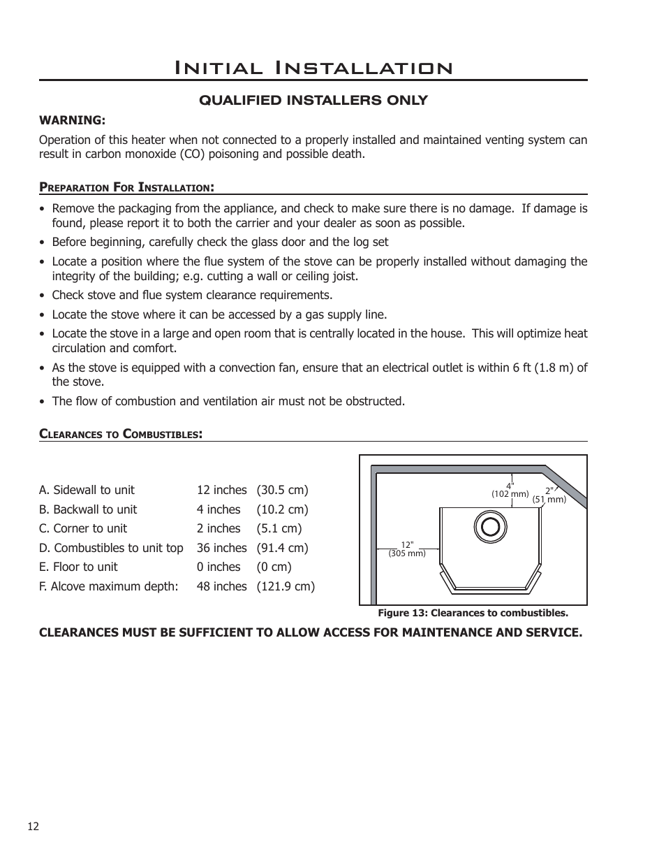 Initial installation | Sherwood Enviro EG40 DV User Manual | Page 12 / 39