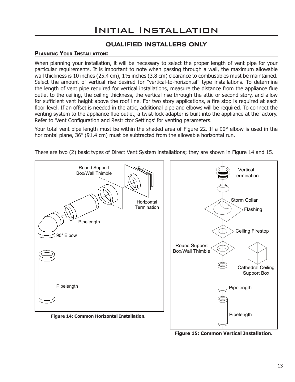 Planning your installation, Initial installation | Sherwood Enviro EG40 DV User Manual | Page 13 / 39