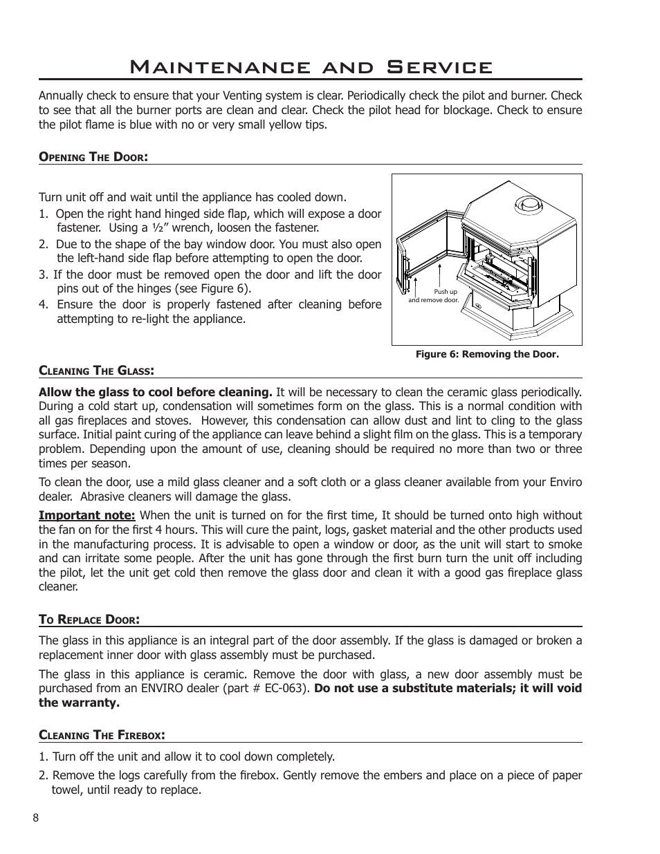 Maintenance and service | Sherwood Enviro EG40 DV User Manual | Page 8 / 39