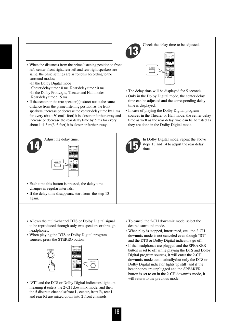 Downmixing into 2 front channels | Sherwood RD-7103 User Manual | Page 18 / 25