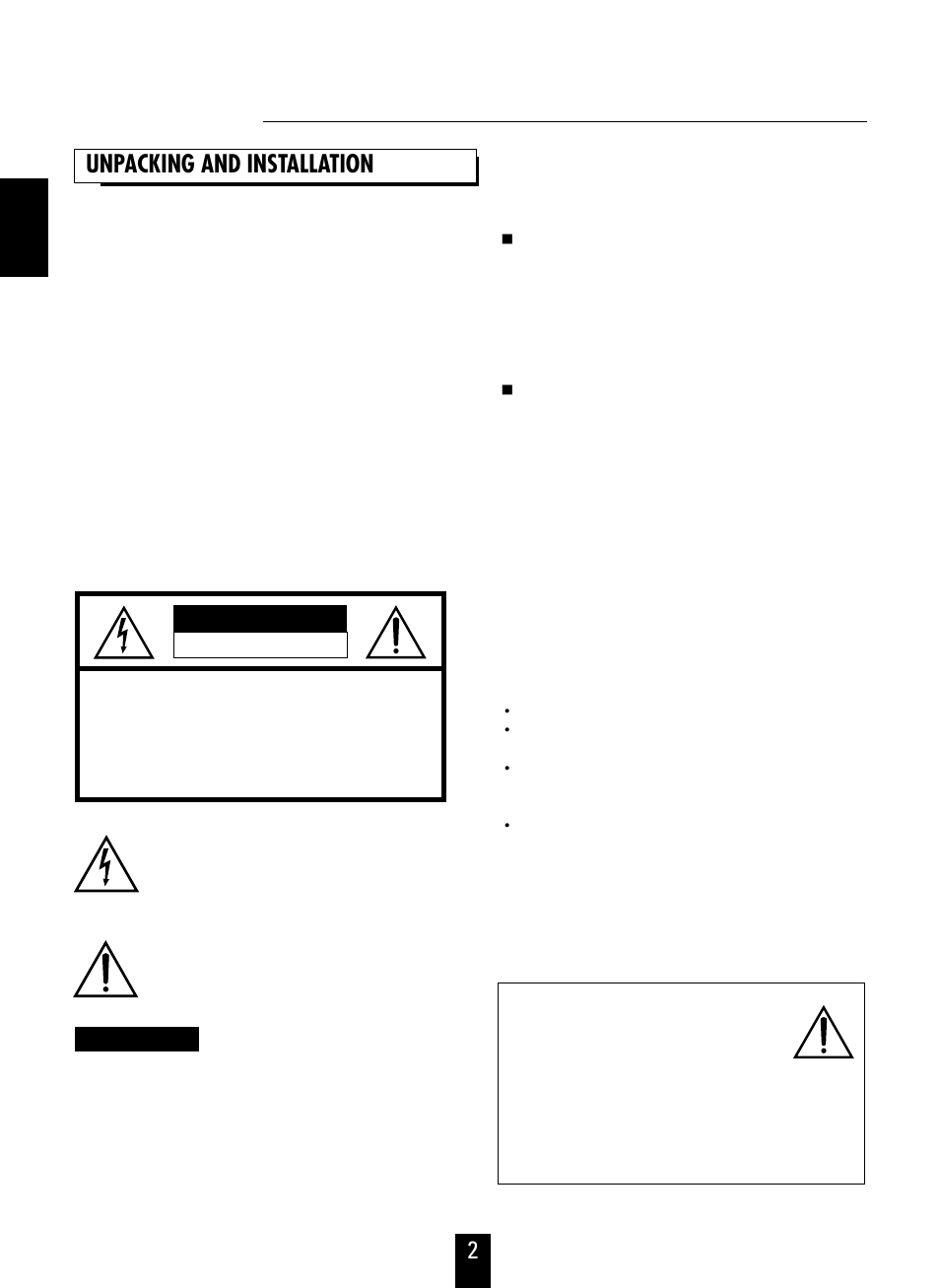 Iin nttrro od du uc cttiio on n, Unpacking and installation | Sherwood RD-7103 User Manual | Page 2 / 25