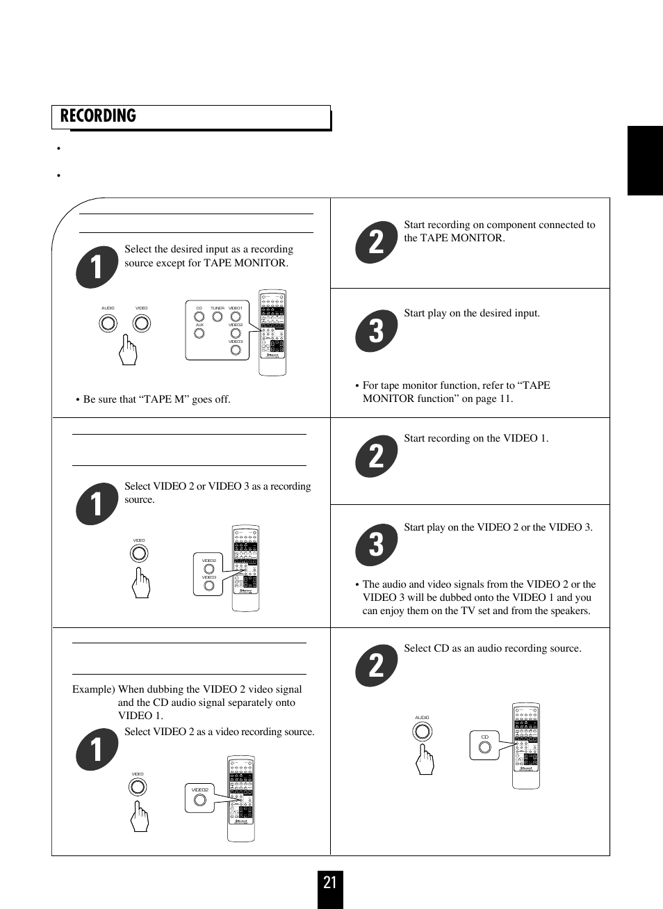 21 recording | Sherwood RD-7103 User Manual | Page 21 / 25