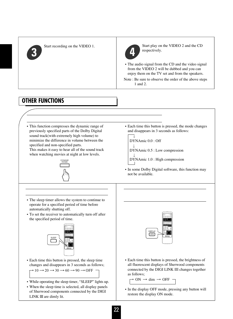Other functions | Sherwood RD-7103 User Manual | Page 22 / 25