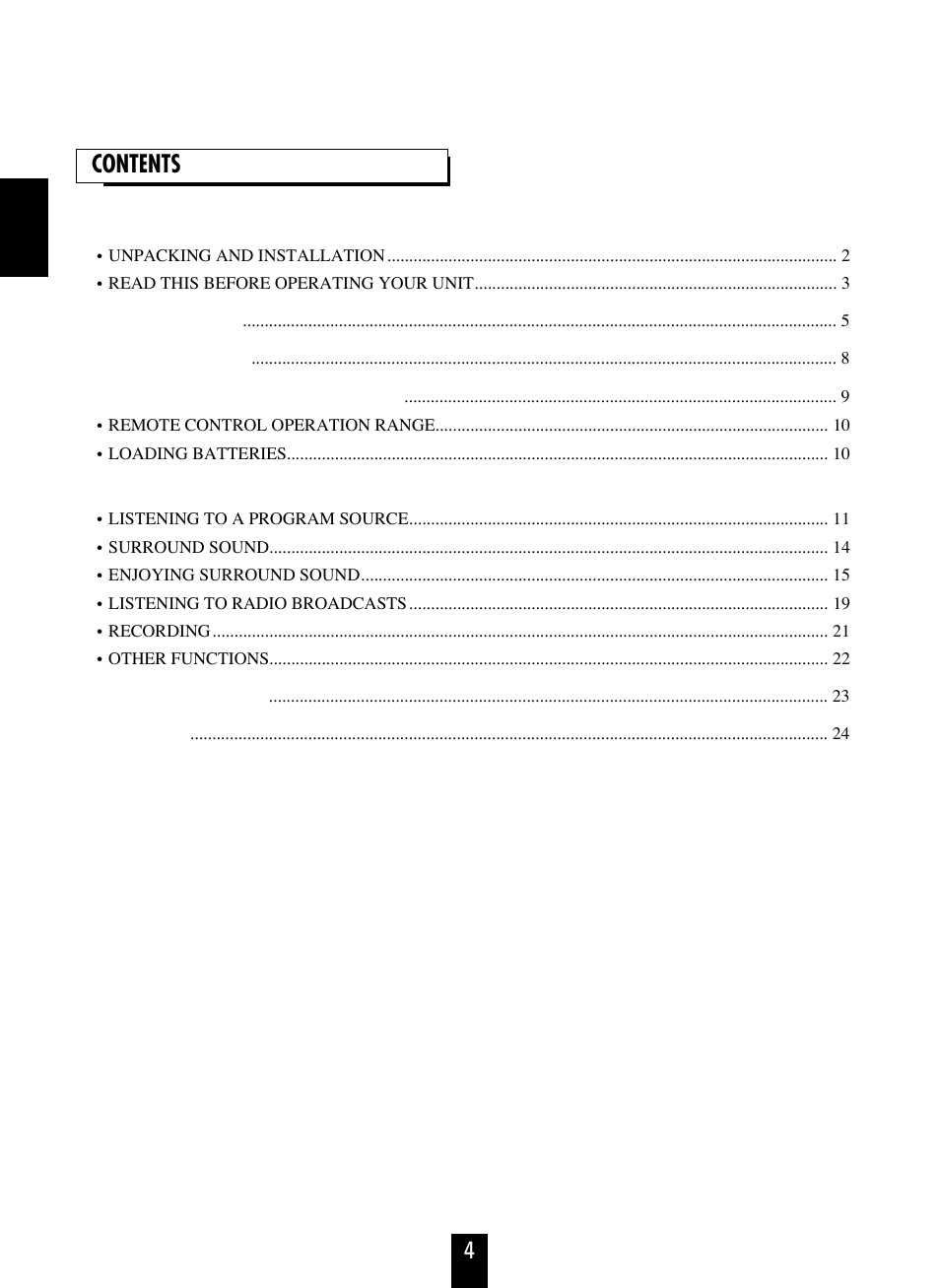 4contents | Sherwood RD-7103 User Manual | Page 4 / 25