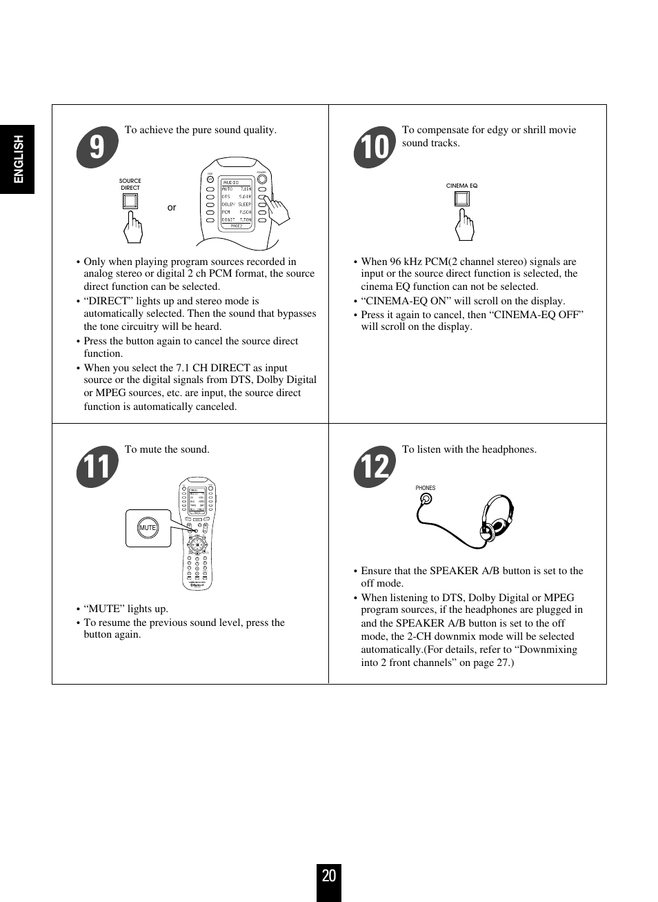 English | Sherwood R-963 User Manual | Page 20 / 54