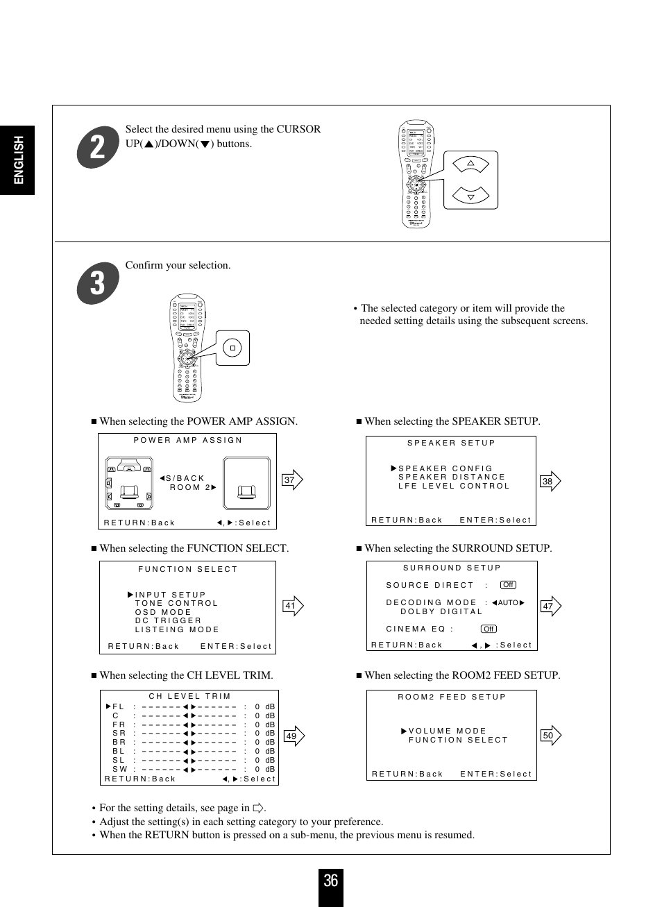 English | Sherwood R-963 User Manual | Page 36 / 54