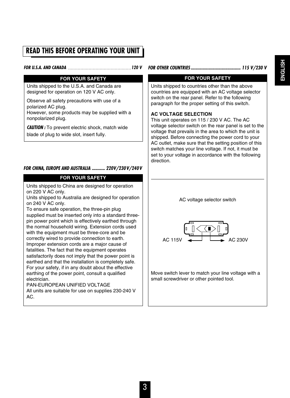 Read this before operating your unit | Sherwood V-756 User Manual | Page 3 / 48