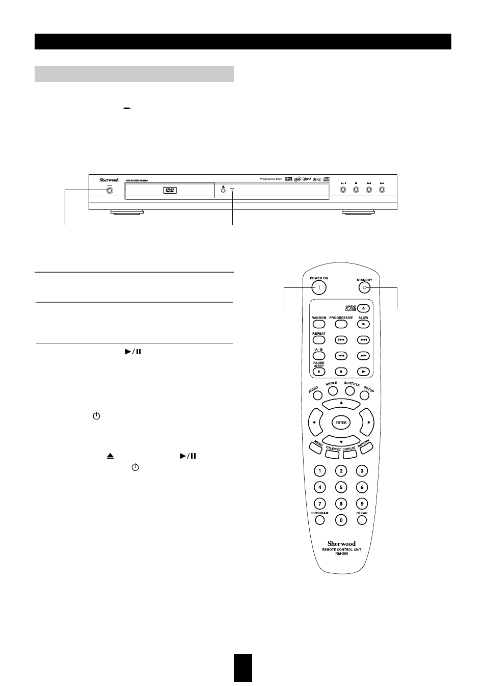 Turning on, Connecting the power | Sherwood VD-4500 User Manual | Page 17 / 36