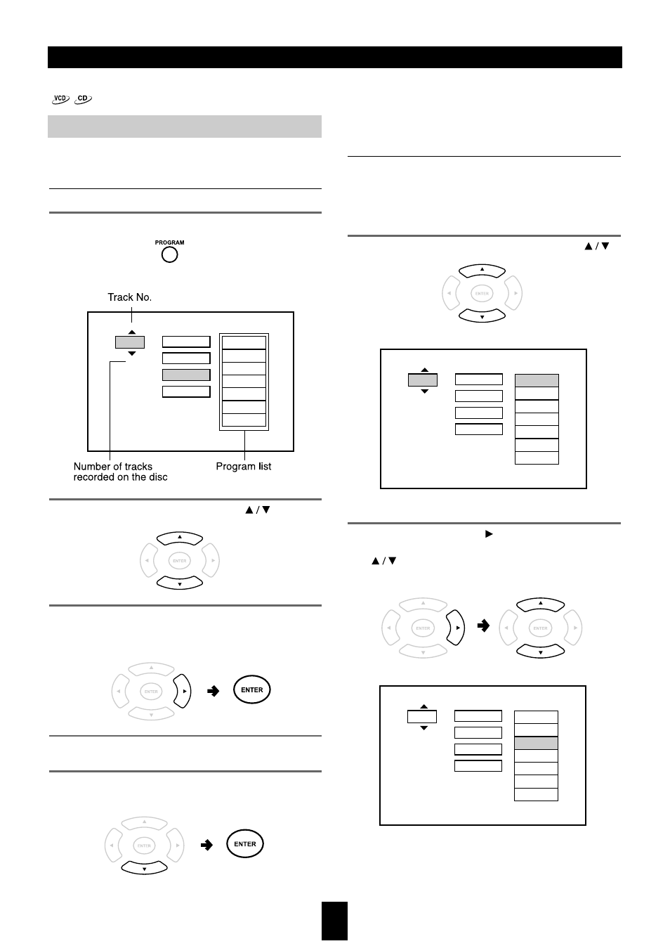 Other operations, Video cd / cd program playback, Program edit | Insert track | Sherwood VD-4500 User Manual | Page 22 / 36