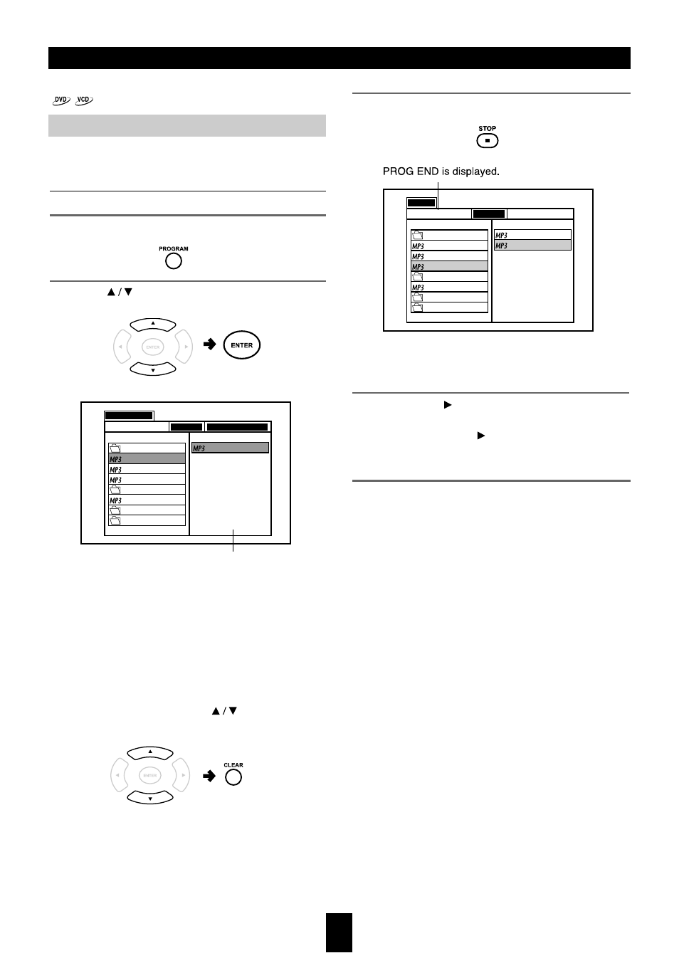 Other operations, Mp3/wma/jpeg program playback, Program edit | Sherwood VD-4500 User Manual | Page 24 / 36