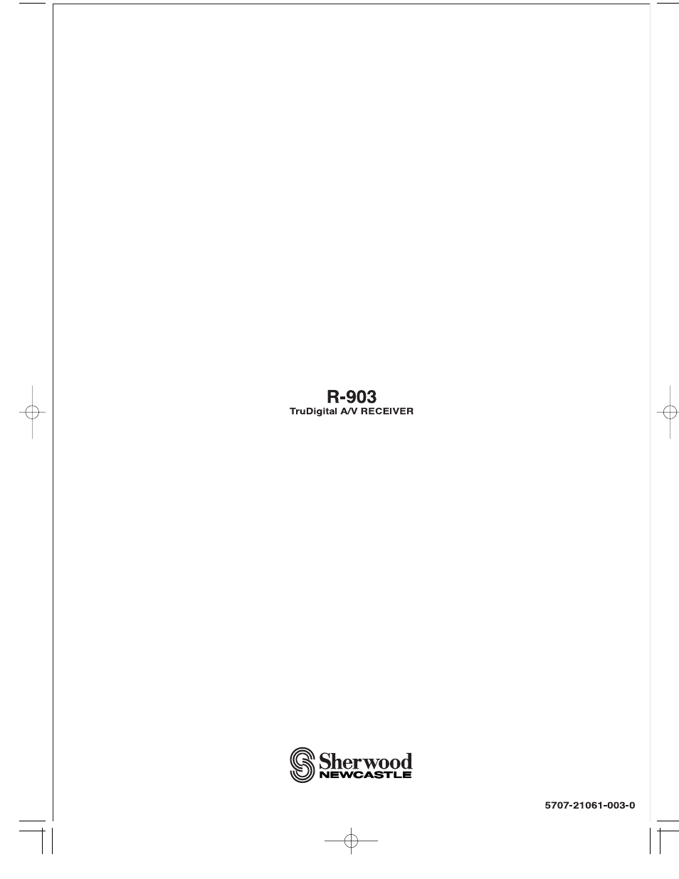 Sherwood R-903 User Manual | Page 2 / 52