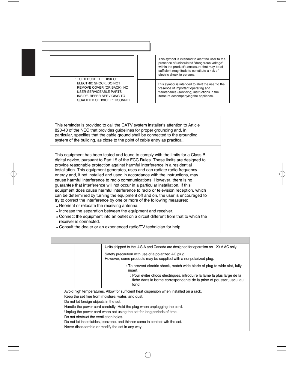 Introduction, Caution warning, Caution attention | Sherwood R-903 User Manual | Page 3 / 52