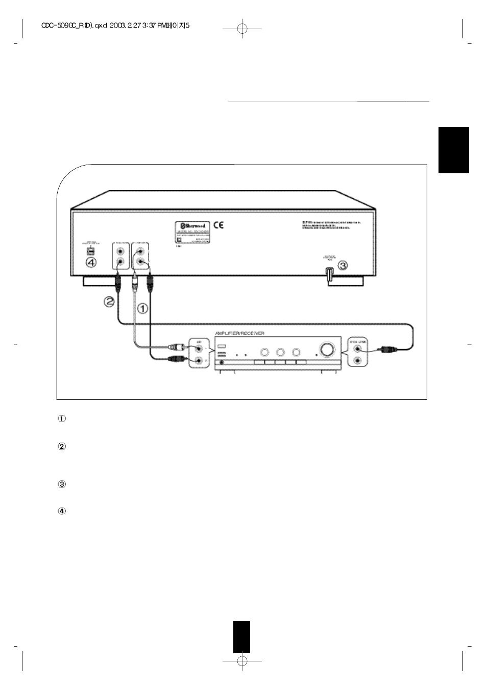 Rear panel connections | Sherwood CDC-5090C User Manual | Page 5 / 26
