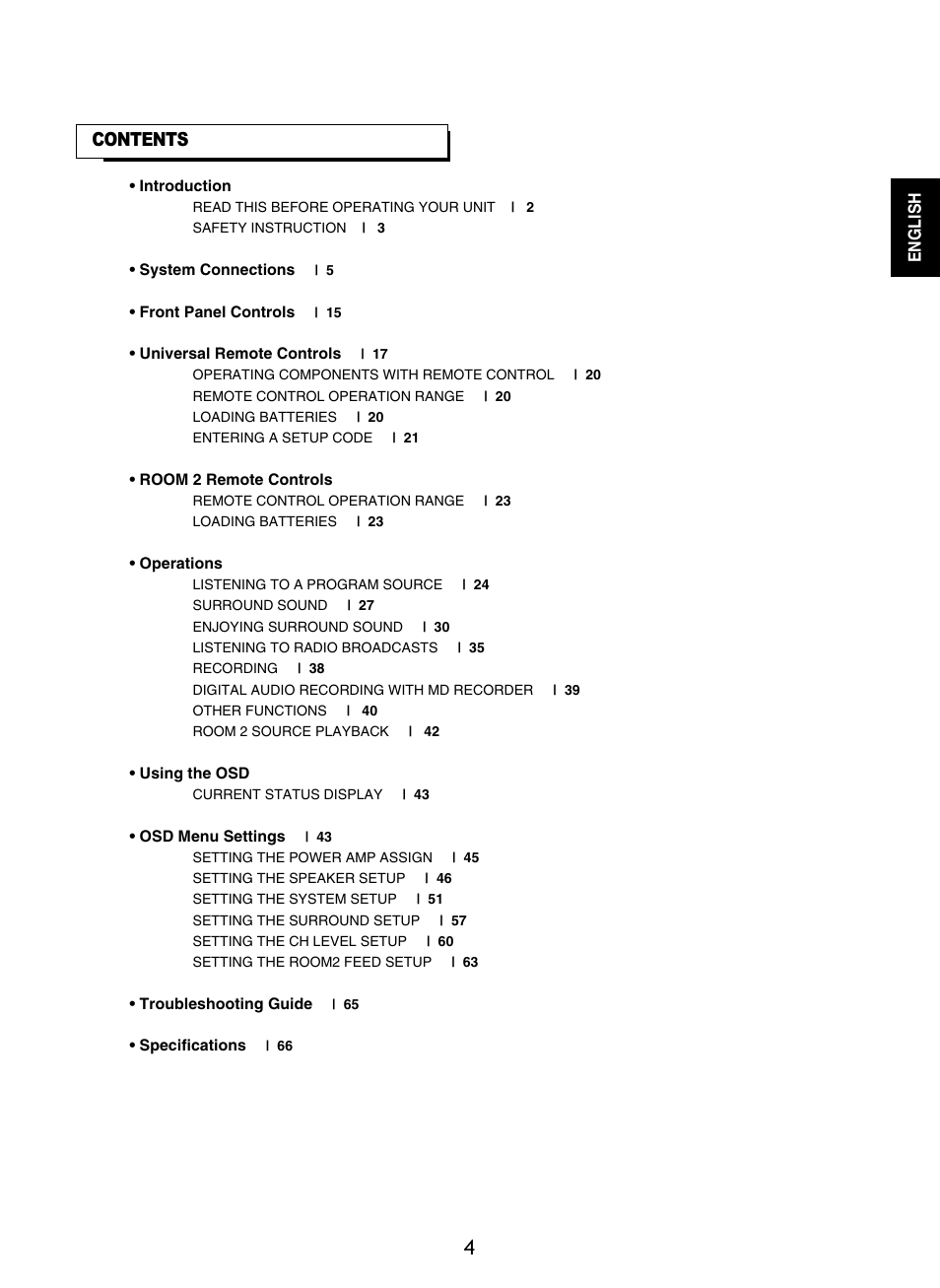 Sherwood R-965 User Manual | Page 4 / 67