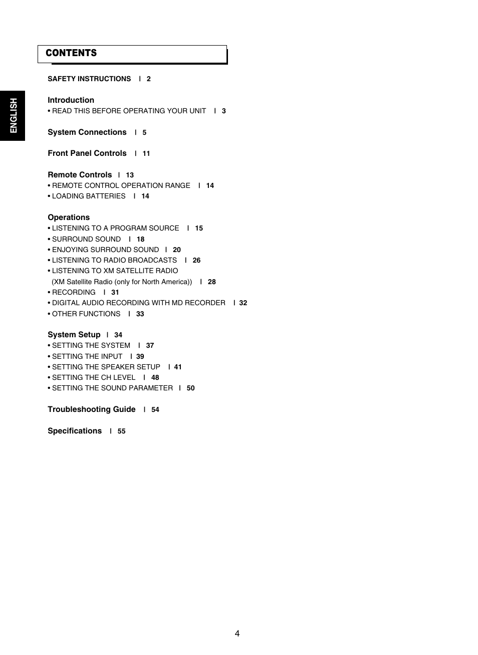 Sherwood RD-7502 User Manual | Page 4 / 56